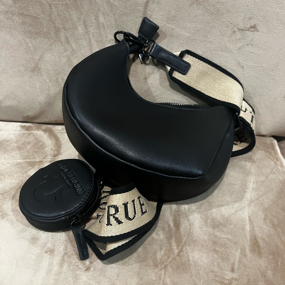 True Religion Logo Strap Hobo Crossbody Bag - Picture 5 of 7
